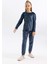 Kız Çocuk Desenli Uzun Kollu Kadife Mini Me Pijama Takımı B3367A823WN 2