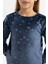 Kız Çocuk Desenli Uzun Kollu Kadife Mini Me Pijama Takımı B3367A823WN 4