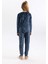 Kız Çocuk Desenli Uzun Kollu Kadife Mini Me Pijama Takımı B3367A823WN 5