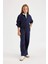Kız Çocuk Lacivert Wide Leg Geniş Bol Paça Beli Lastikli Basic Düz Okul Eşofman Altı C7131A824AU 2