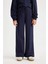 Kız Çocuk Lacivert Wide Leg Geniş Bol Paça Beli Lastikli Basic Düz Okul Eşofman Altı C7131A824AU 4