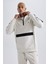 Fit Standart Fit Fermuarlı Dik Yaka Skuba Dalgıç Kumaş Cepli Sporcu Sweatshirt X9124AZ23AU 3