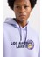 Fit NBA Los Angeles Lakers Boxy Fit Kapüşonlu Kalın Sweatshirt A7283AX23AU 5