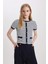 Slim Fit Dar Kesim Bisiklet Yaka Çizgili Fitilli Kaşkorse Kısa Kollu Tişört C2566AX24SP 1