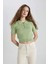Slim Fit Dar Kesim Polo Yaka Kısa Kollu Triko Tişört N9752AZ24SP 4