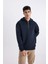 Oversize Geniş Kalıp Kapüşonlu Yarım Fermuarlı Sweatshirt B4846AX24SP 3