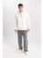 Oversize Geniş Kalıp Yarım Fermuarlı Baskılı Kapüşonlu Sweatshirt B4847AX24SP 2