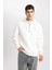 Oversize Geniş Kalıp Yarım Fermuarlı Baskılı Kapüşonlu Sweatshirt B4847AX24SP 3