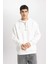 Oversize Geniş Kalıp Yarım Fermuarlı Baskılı Kapüşonlu Sweatshirt B4847AX24SP 4