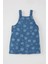 Kız Bebek Nakışlı Askılı Jean Elbise B0066A524SP 5
