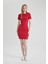 Coool Bodycon Vücudu Saran Bisiklet Yaka Fitilli Kaşkorse Kısa Kollu Mini Elbise C1503AX24SP 1