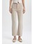 Crop Flare Fit Yüksek Bel Paça Ucu Kesik Dokuma Pantolon B5014AX24SM 1