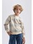 Erkek Çocuk Bisiklet Yaka Desenli Flanel Sweatshirt B5390A823WN 1