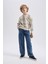 Erkek Çocuk Bisiklet Yaka Desenli Flanel Sweatshirt B5390A823WN 2