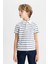 Erkek Çocuk Çizgili Pike Kısa Kollu Polo Tişört 1