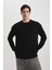 Oversize Geniş Kalıp Bisiklet Yaka Basic Düz Triko Kazak B9718AX24SP 3