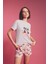 Fall in Love Disney Mickey & Minnie Kısa Kollu Şortlu Pijama Takımı B3650AX24SP 3