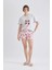 Fall in Love Disney Mickey & Minnie Kısa Kollu Şortlu Pijama Takımı B3650AX24SP 5