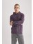 Regular Fit Kapüşonlu Yıkamalı Soluk Efektli Basic Düz Sweatshirt B9220AX23WN 5