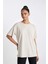 Fit Oversize Bisiklet Yaka Baskılı Sporcu Kısa Kollu Tişört Z6695AZ24SM 3