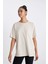 Fit Oversize Bisiklet Yaka Baskılı Sporcu Kısa Kollu Tişört Z6695AZ24SM 5