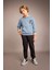 Erkek Çocuk Baskılı Kapüşonlu Kalın Sweatshirt B6313A823CW 2