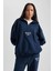 Oversize Fit Yarım Fermuarlı Polar Sweatshirt Y2649AZ23WN 4