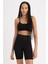 Fit Siyah Yüksek Bel Beli Saran Biker Esnek Kısa Basic Düz Sporcu Tayt Z6741AZ23SP 4