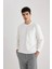 %100 Pamuk Regular Fit Bisiklet Yaka Dokulu Cepli Sweatshirt B6497AX24SP 5