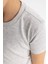 Kız Çocuk Slim Fit Dar Kesim Bisiklet Yaka Ribana Basic Düz Kısa Kollu Tişört B3054A824SM 5