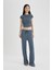 Slim Fit Dar Kesim Bisiklet Yaka Bürümcük Kısa Kollu Tişört C2691AX24SP 2
