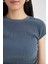 Slim Fit Dar Kesim Bisiklet Yaka Bürümcük Kısa Kollu Tişört C2691AX24SP 5