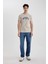 Slim Fit Dar Kesim Bisiklet Yaka Baskılı Kısa Kollu Tişört B8476AX24SM 2