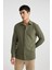 Modern Fit Polo Yaka Basic Düz Krinkıl Uzun Kollu Gömlek B7384AX24SP 4