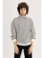Regular Fit Dik Yaka Yarım Fermuarlı Kalın Çizgili Kalın Sweatshirt A8354AX23WN 1
