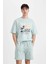 Slim Fit Dar Kesim Dar Paça Basic Düz Şort B8674AX24SM 3