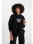 Oversize Fit Kapüşonlu Kalın Kumaş Sweatshirt B7018AX23WN 4
