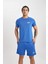 Fit Slim Fit Dar Kesim Bisiklet Yaka Baskılı Kısa Kollu Sporcu Tişört B5019AX24SP 5
