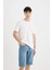 Slim Fit Dar Kesim Jean Bermuda Şort C2692AX24SM 3