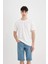 Slim Fit Dar Kesim Jean Bermuda Şort C2692AX24SM 4