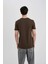 Slim Fit Dar Kesim Bisiklet Yaka Baskılı Kısa Kollu Tişört C2085AX24SM 5