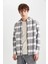 Regular Fit Polo Yaka Kareli Oduncu Flanel Uzun Kollu Gömlek S9275AZ23AU 1