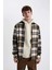 Regular Fit Kareli Oduncu Flanel Uzun Kollu Gömlek S9275AZ23AU 3