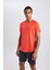 Fit Slim Fit Dar Kesim Yaka Baskılı Sporcu Kısa Kollu Tişört V2887AZ24SP 4