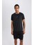 Fit Slim Fit Dar Kesim Bisiklet Yaka Baskılı Sporcu Kısa Kollu Tişört V2887AZ24SP 4