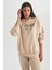 Oversize Fit Kapüşonlu Kalın Sweatshirt B4056AX23AU 1