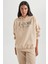 Oversize Fit Kapüşonlu Kalın Sweatshirt B4056AX23AU 3