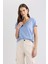 Regular Fit V Yaka Basic Düz Kısa Kollu Tişört K1507AZ24SM 3