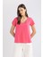 Regular Fit V Yaka Basic Düz Kısa Kollu Tişört K1507AZ24SM 1