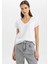 Regular Fit V Yaka Basic Düz Kısa Kollu Tişört K1507AZ24SM 1